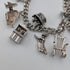 British vintage sterling silver charm bracelet 48g